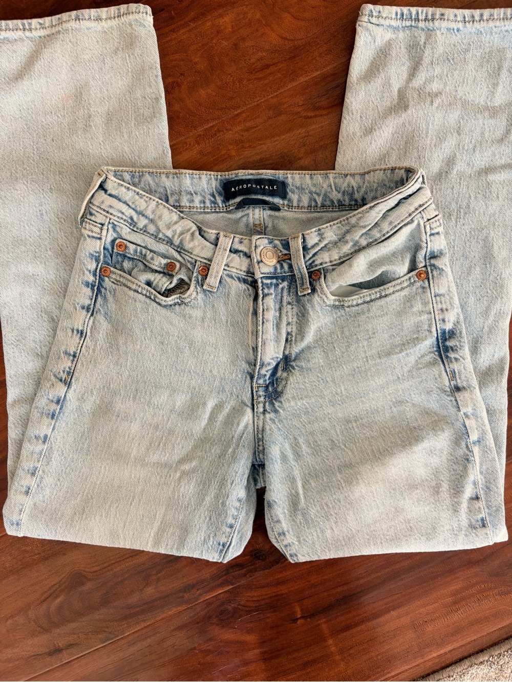 Aeropostale Light Blue Straight-Leg Denim Jeans